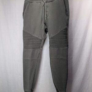 PacSun Men's Olive Gray Ribbed Knee Joggers